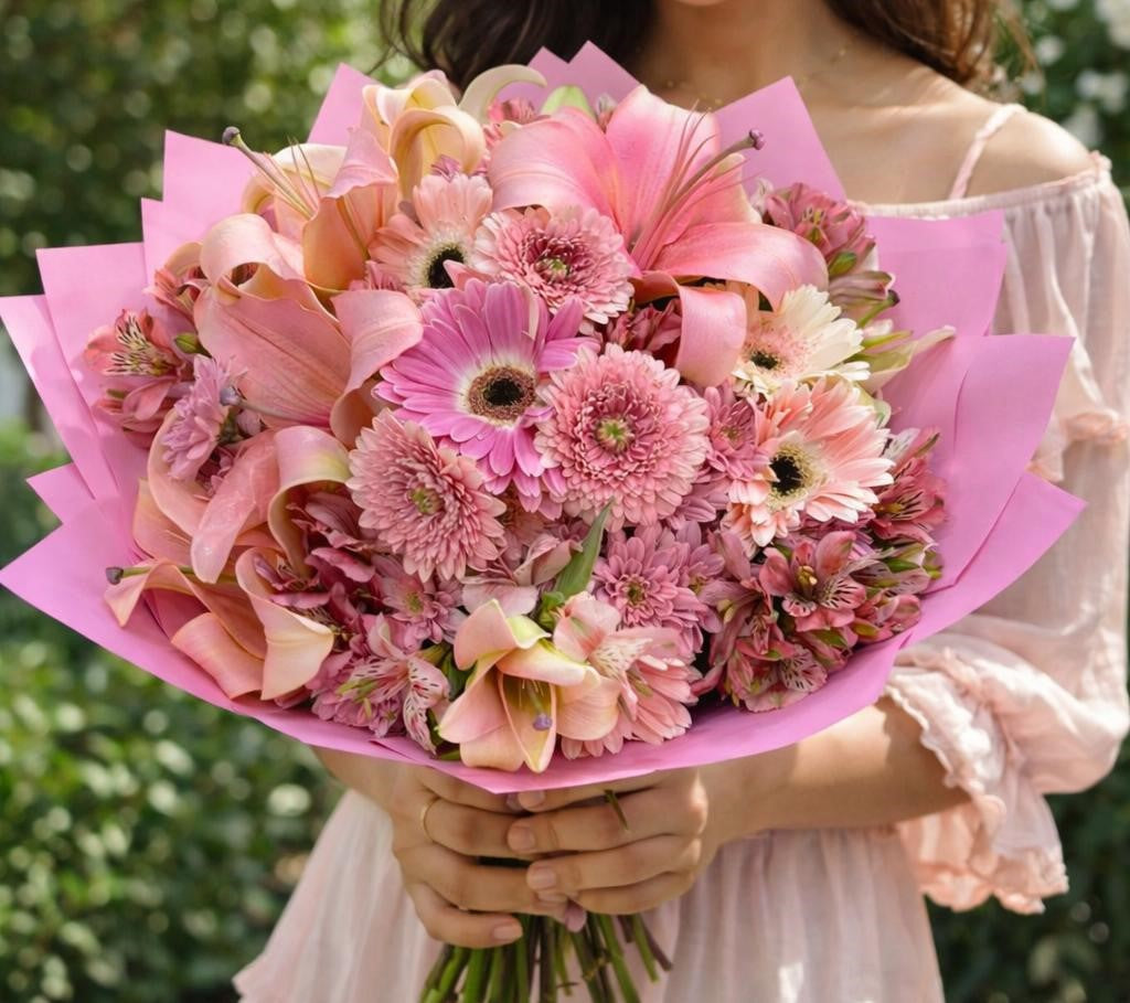 Flores a domicilio en Apodaca Nuevo León con ramos premium en tonos rosa