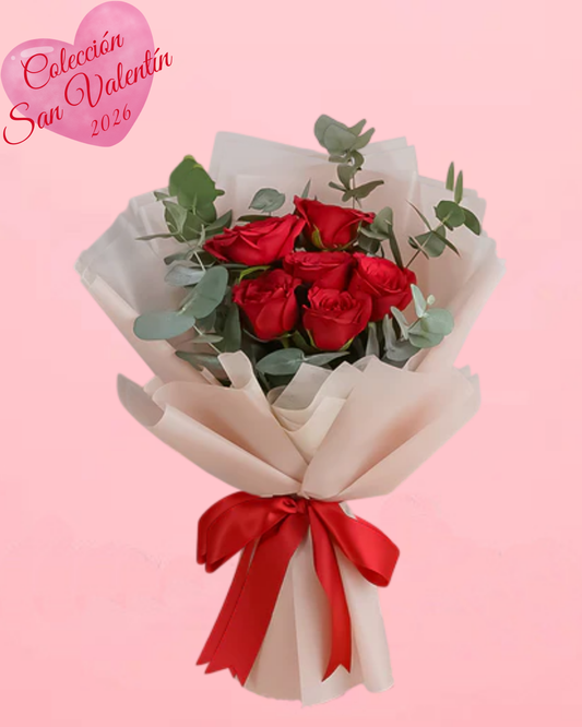 Promise Love 6 Rosas Pink Rose