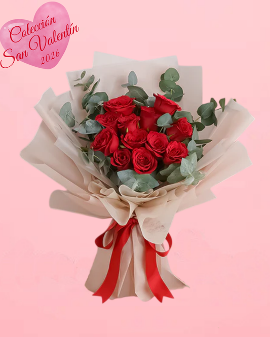 Promise Love 12 Rosas Pink Rose