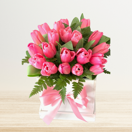 Box Tulipanes Pink Blush