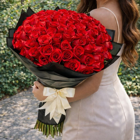 Impresionante ramo de rosas rojas buchon,  perfecto para enamorar hoy con envío de flores a domicilio en Monterrey | Pink Rose